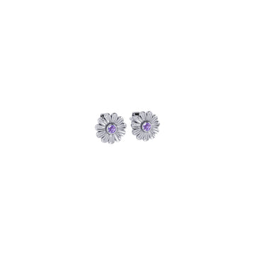 Daisy Sterling Silver Post Earrings with Gemstones TER2242